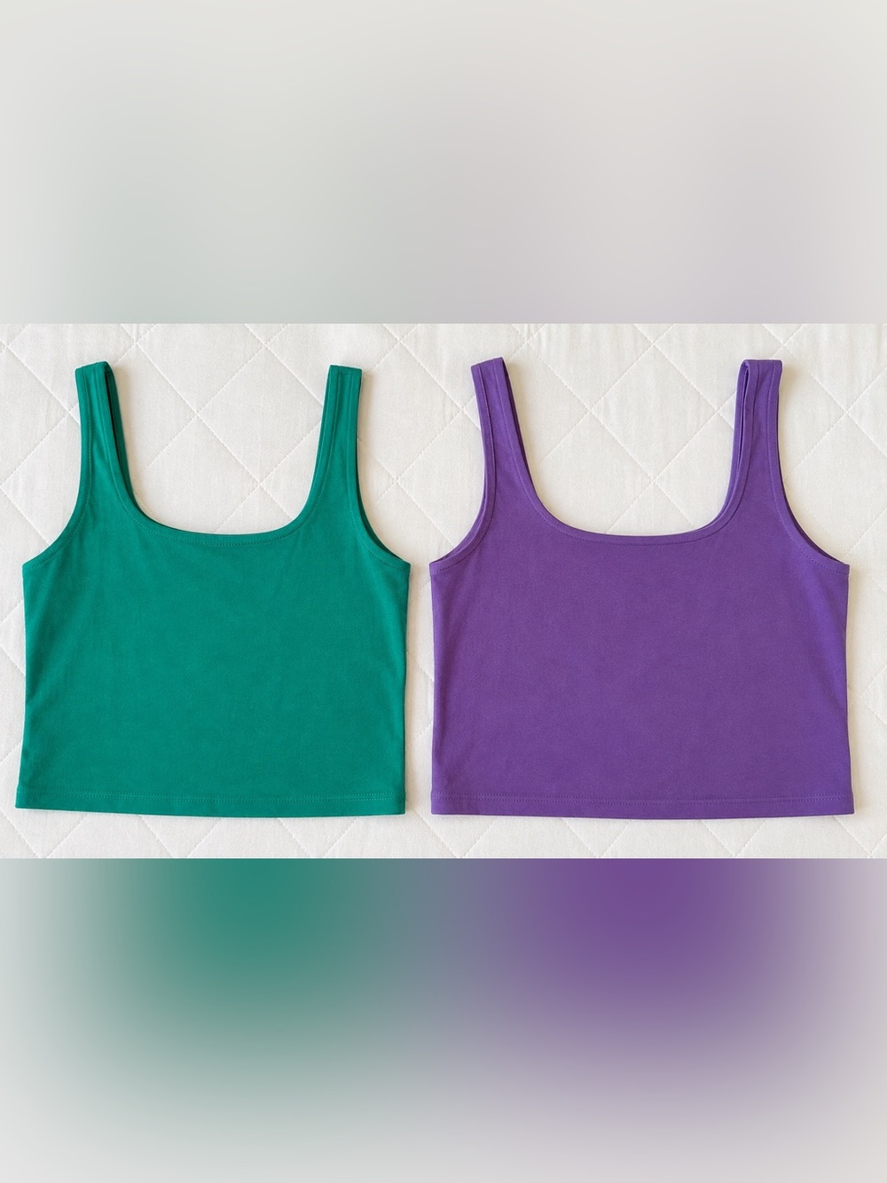 GAP Double Tank Top — Teal Green & Violet